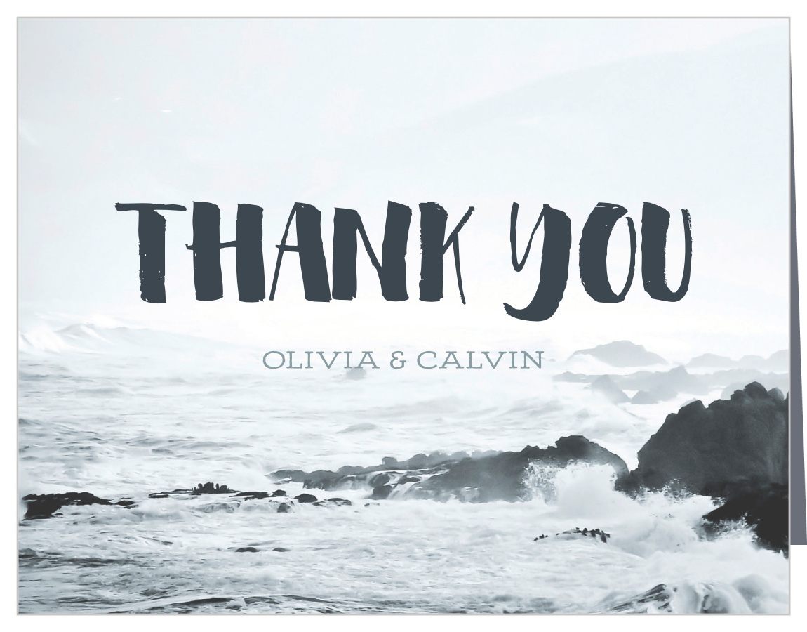 Rocky Beach Stamp Bridal Shower Thank You Cards