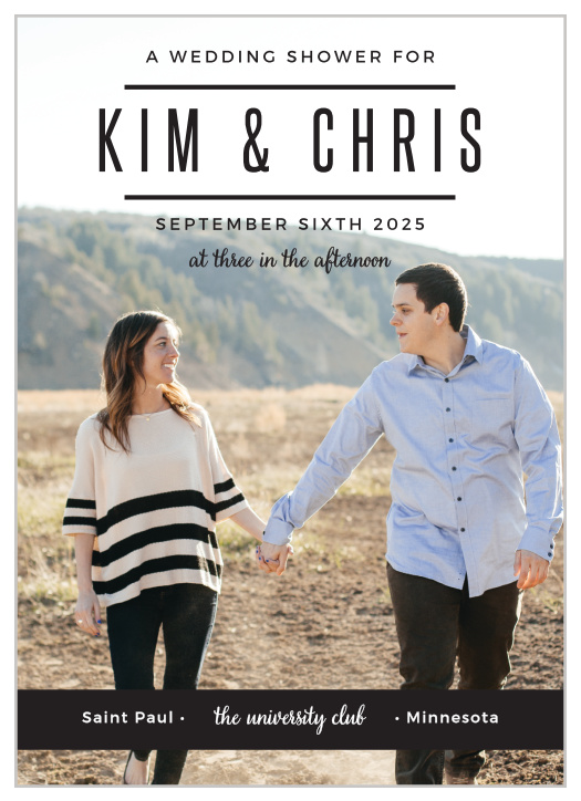 Bring family and friends together for some pre-wedding festivities with our Modern Tendencies Bridal Shower Invitations.