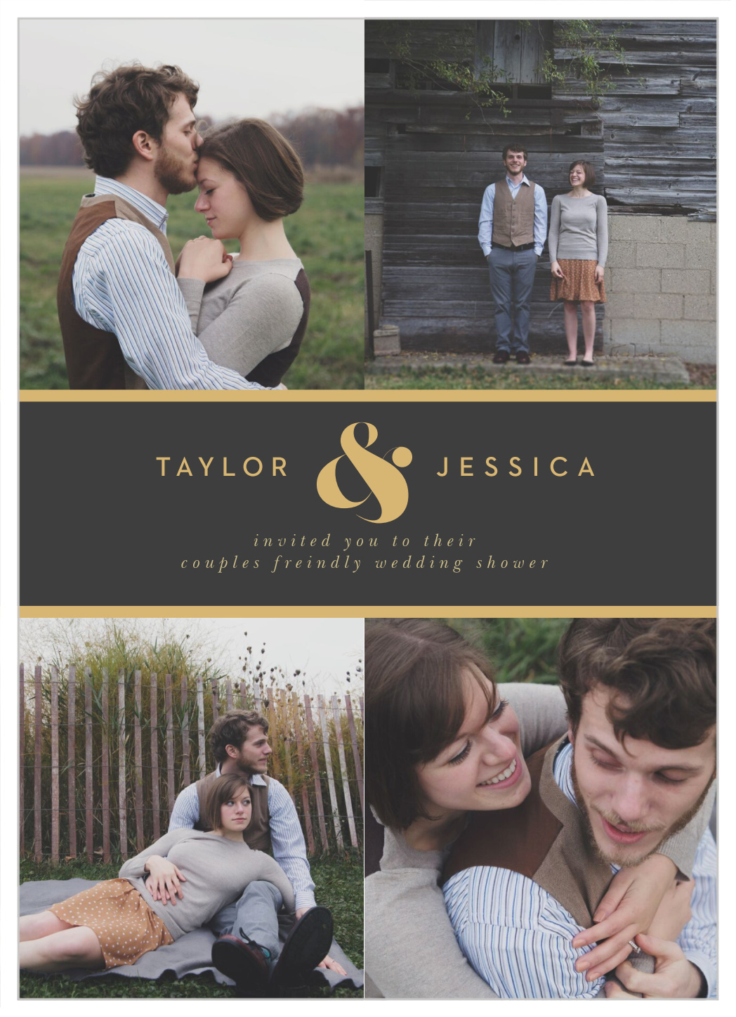 Minimal Band Bridal Shower Invitations by Basic Invite