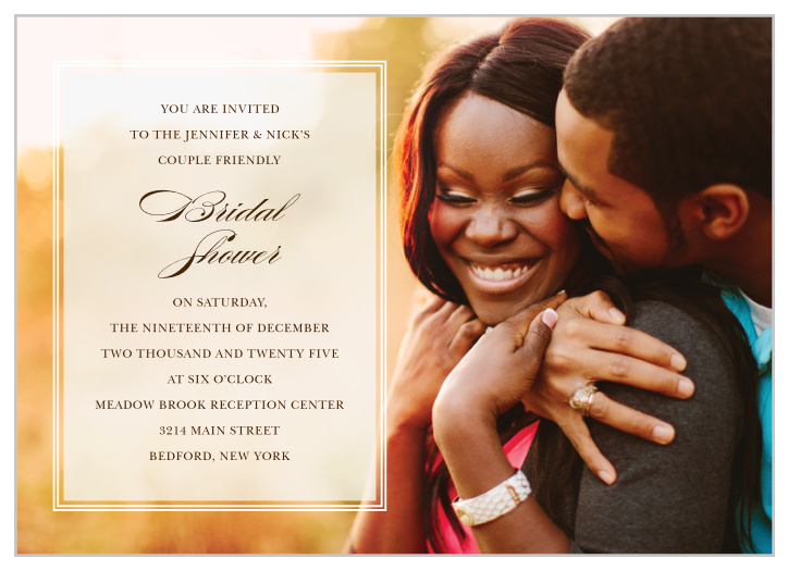 Choose our classic Sheer Overlay Bridal Shower Invitations to request your loved one's attendance at your event!