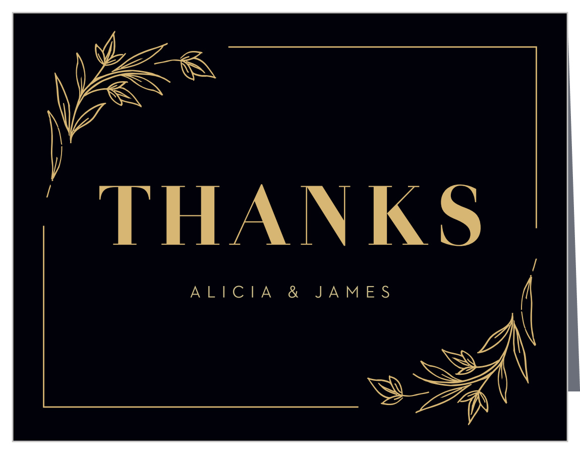 Gilded Leaves Bridal Shower Thank You Cards