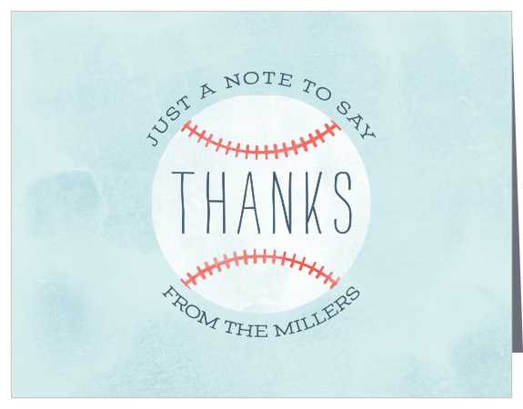 The presence of family and friends at your little one's celebration meant a lot to you, show them your appreciation with our All Star Baseball First Birthday Thank You Cards.