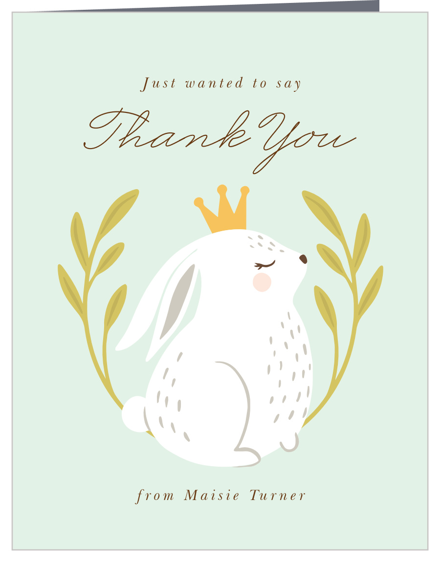 Baby Bunny First Birthday Thank You Cards by Basic Invite