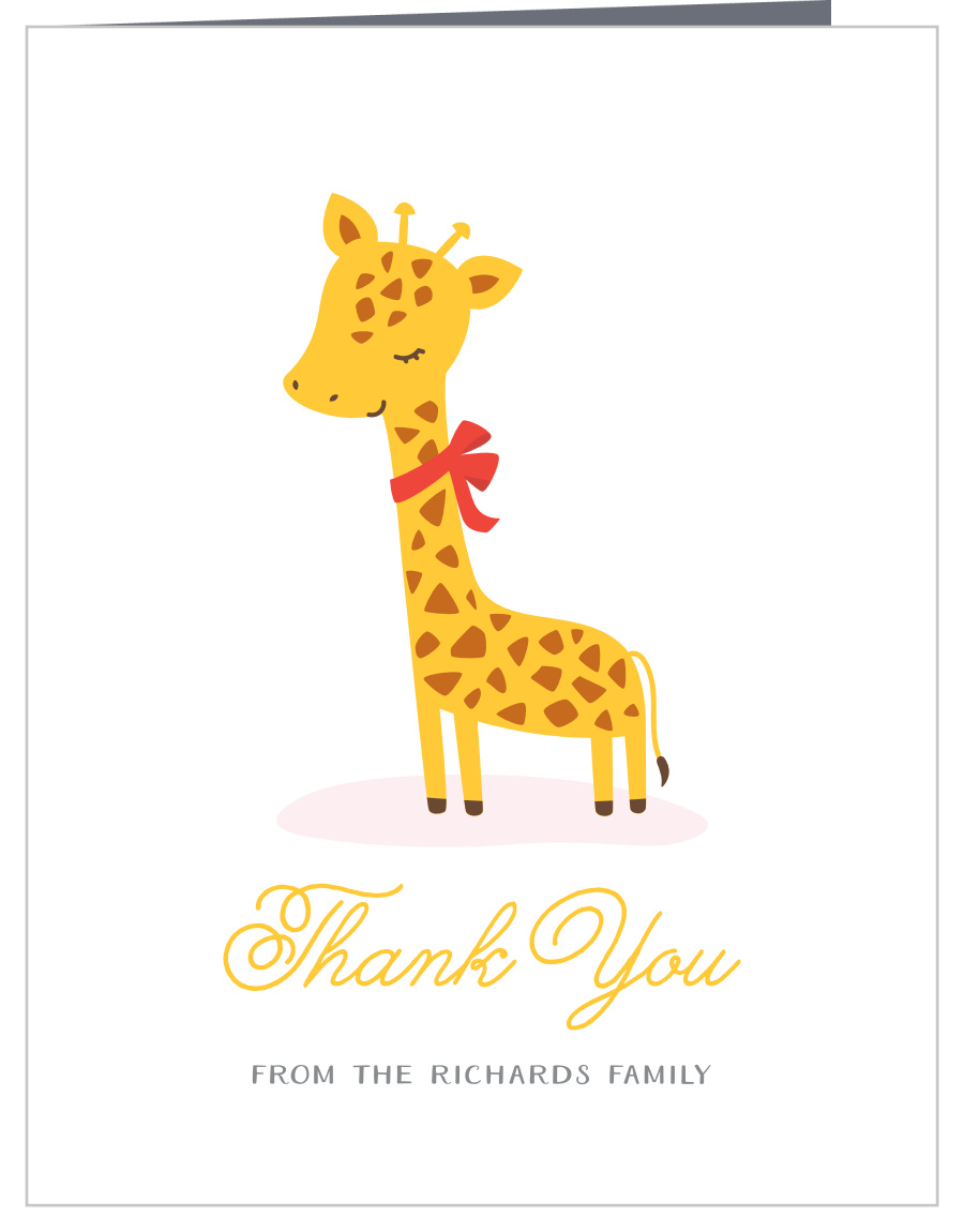 Fun Giraffe First Birthday Thank You Cards