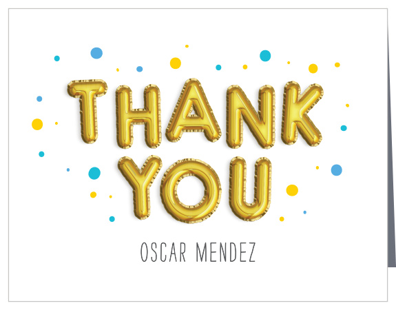 Help your child show their apprecation for their family and friends love and support in celebrating their first year, with our Baby Balloons First Birthday Thank You Cards!