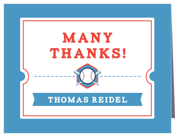 Use our Baseball Monogram First Birthday Thank You Cards to thank your child's family and friends for celebrating with them!