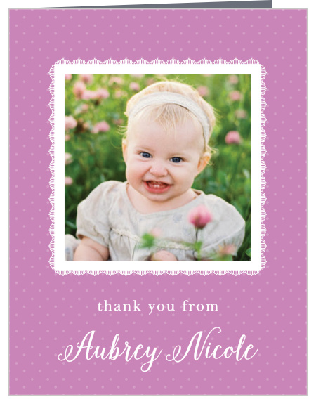 Use our Lace and Polka Dots First Birthday Thank You Cards to let your child's friends and family know that you appreciate them!