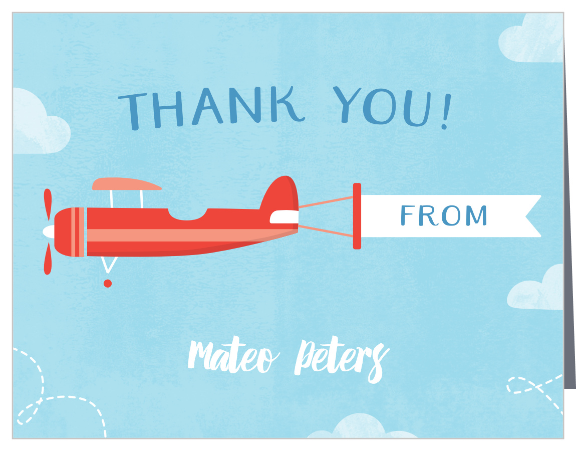 Little Pilot First Birthday Thank You Cards