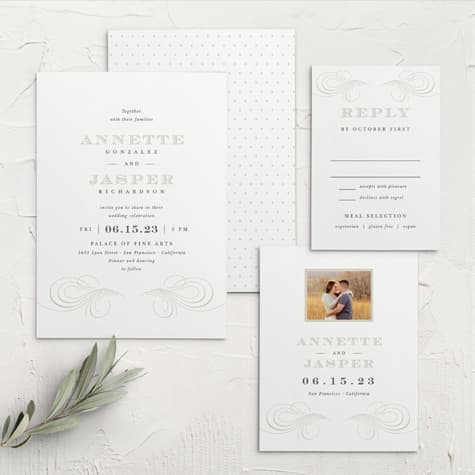 Streamlined Scroll Wedding Invitations