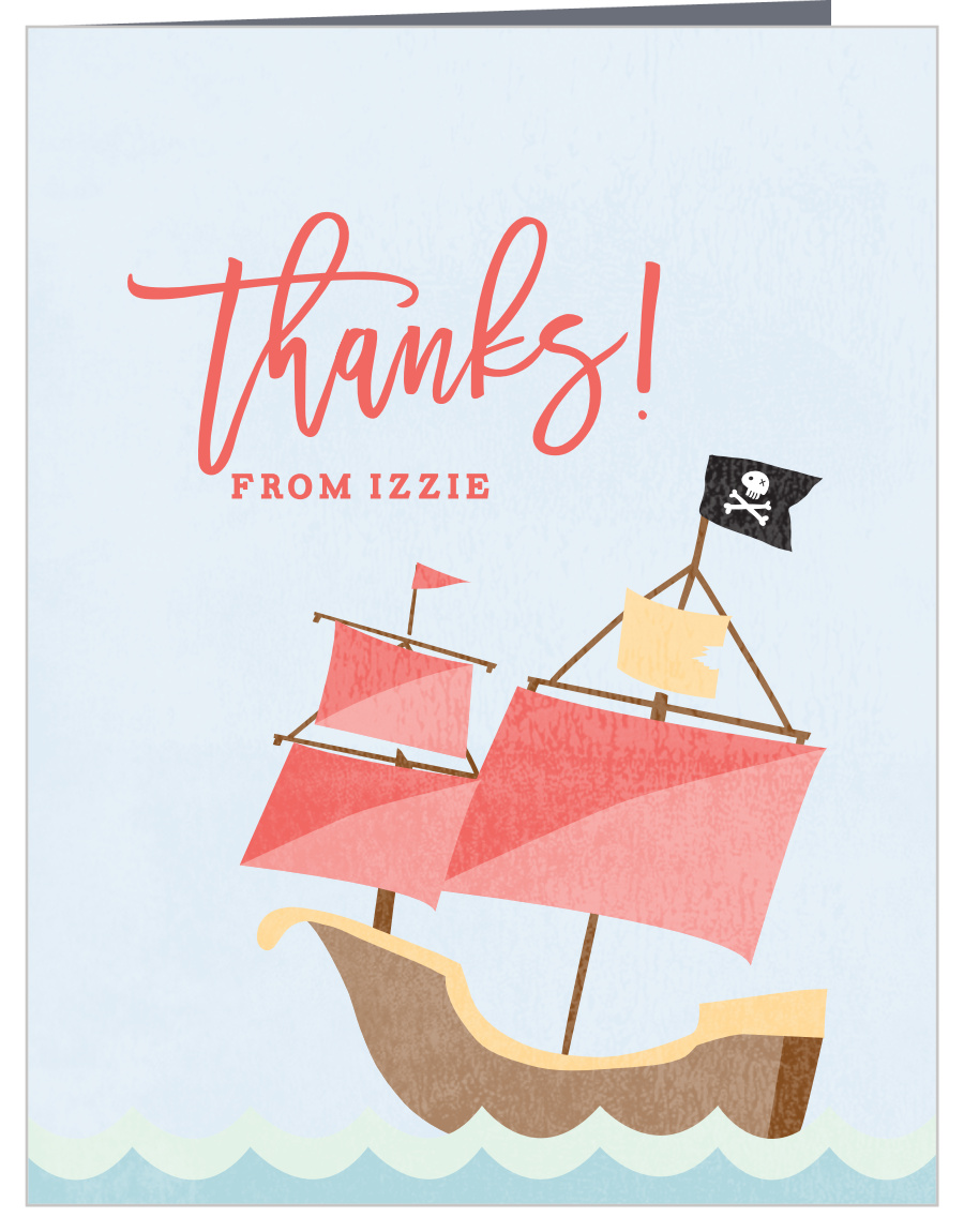 Pirate Ship First Birthday Thank You Cards