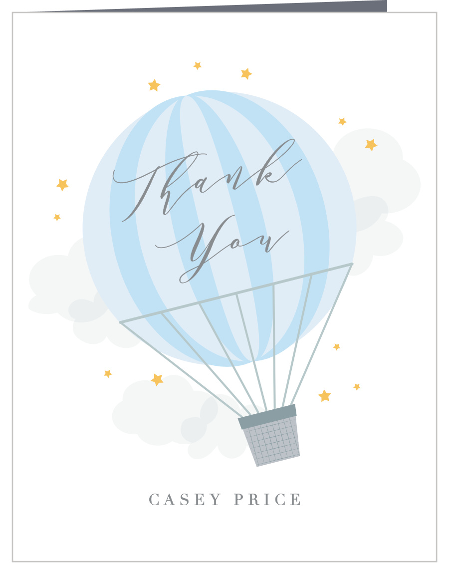 Starry Balloon First Birthday Thank You Cards