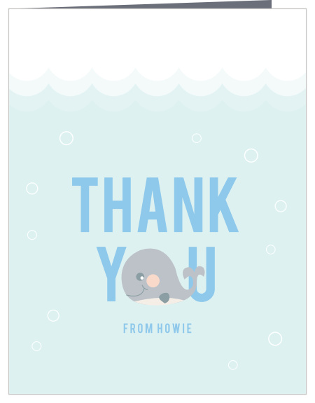 Let guests know you appreciated their coming by to your little one's celebration with our Tiny Whale First Birthday Thank You Cards.