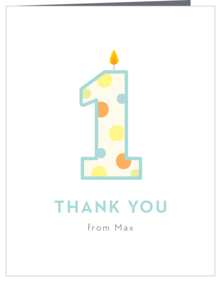 Share your appreciation for the people that supported your little one's big day with our It’s a Party First Birthday Thank You Cards.