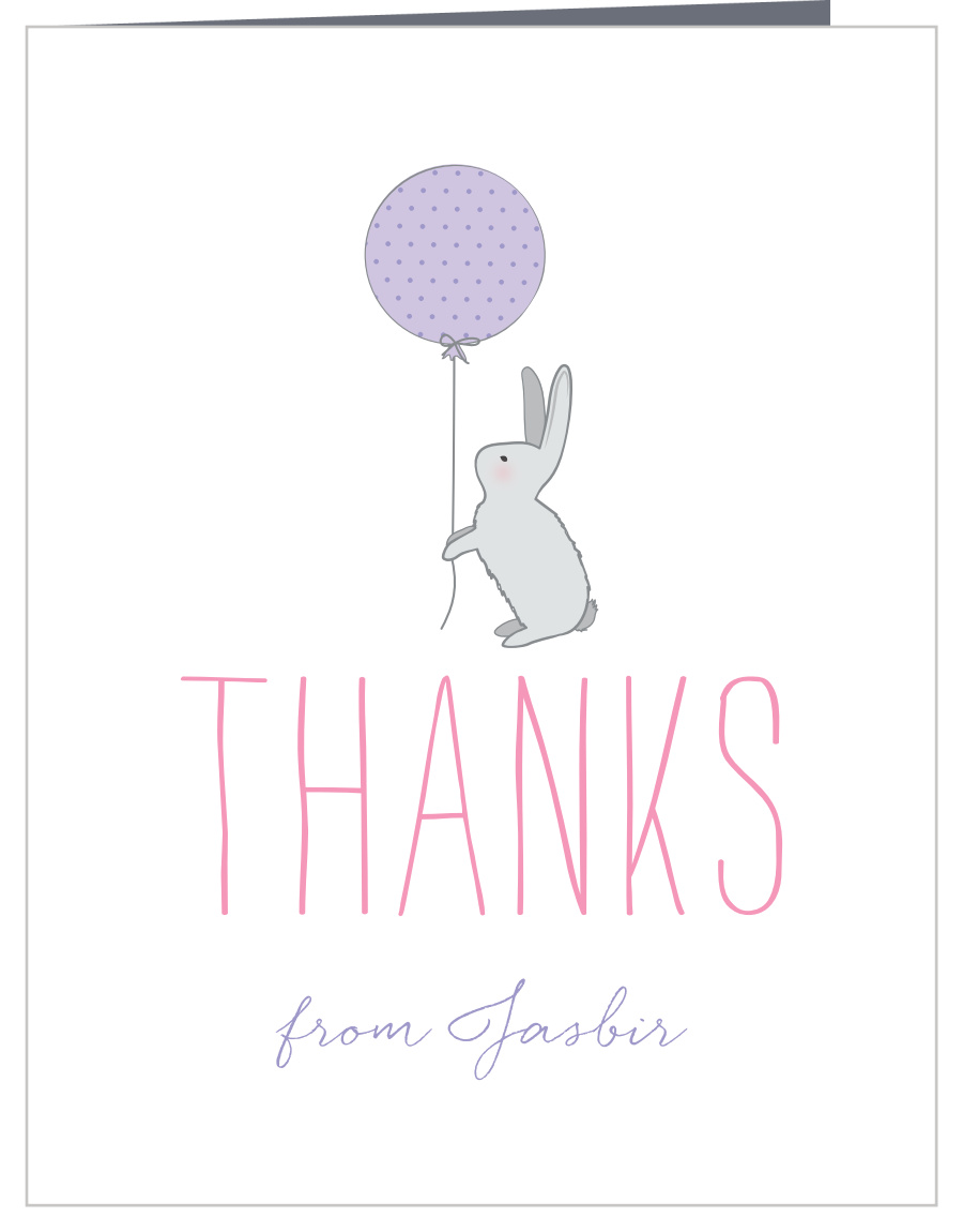 Simple Balloon First Birthday Thank You Cards