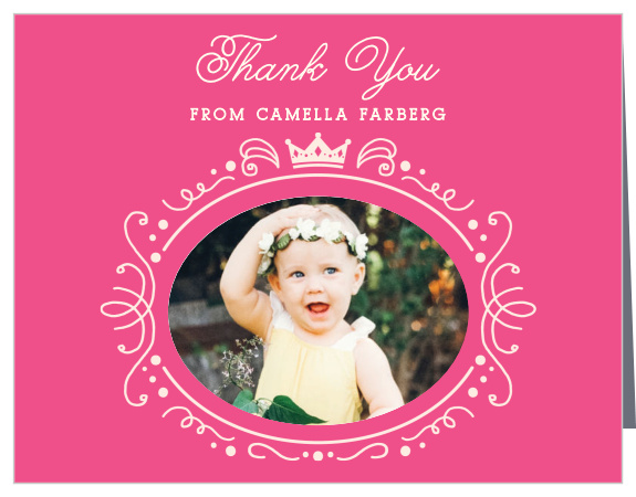 Our Little Miss First Birthday Thank You Cards show your gratitude for the support of loved ones at your little one's celebration.
