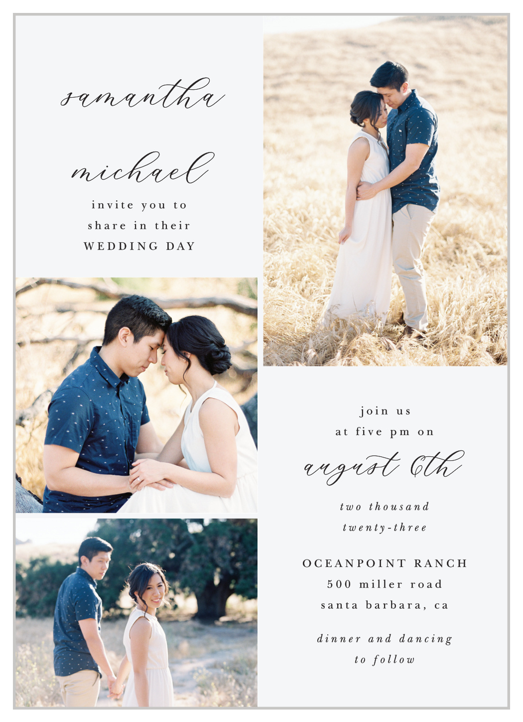 Stacked Photo Wedding Invitations