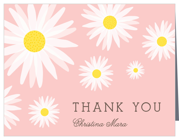 Let your child's party guests know that they're grateful for their participation in celebrations, using our Flower Title First Birthday Thank You Cards!