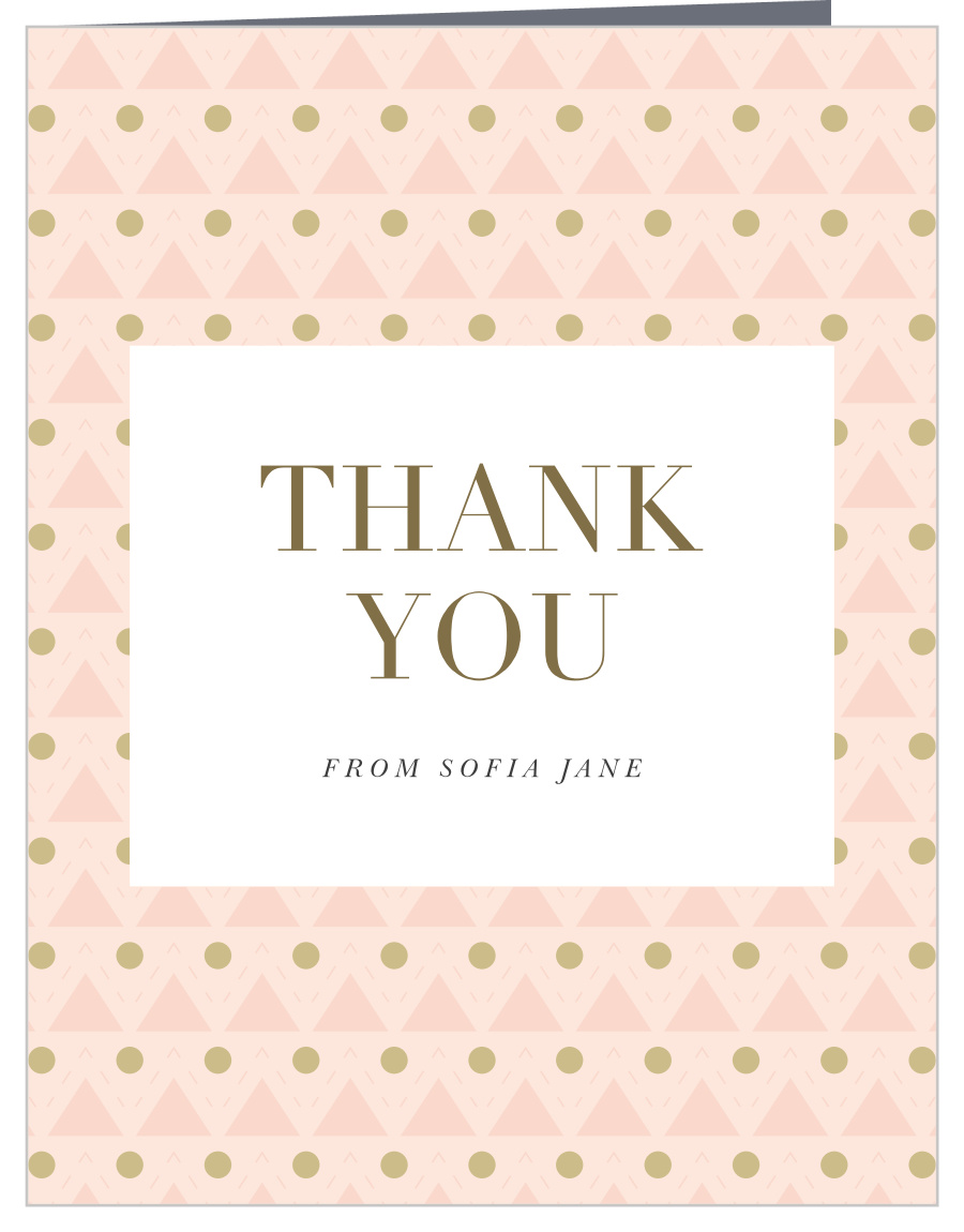 Triangle Elegance First Birthday Thank You Cards
