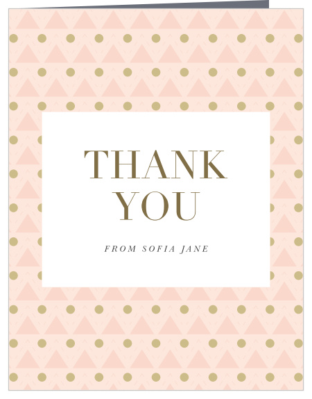Thank everyone that helped with your little one's big day with our Triangle Elegance First Birthday Thank You Cards.