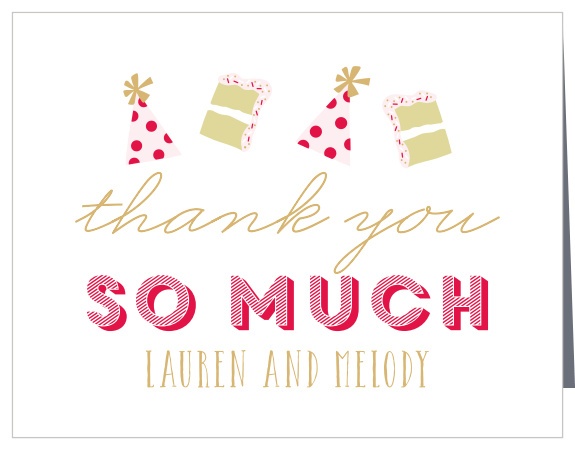 Our Twice The Fun First Birthday Thank You Cards let family and friends know how much you appreicated their presence at your twins' party!