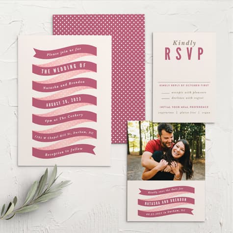 Ribbons & Confetti Wedding Invitations