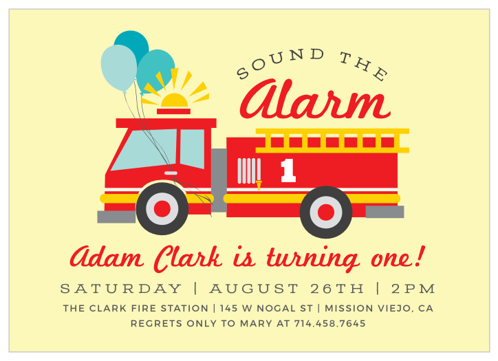 Little Fire Truck First Birthday Invitations by Basic Invite little-fire-truck-first-birthday-invitations-by-basic-invite