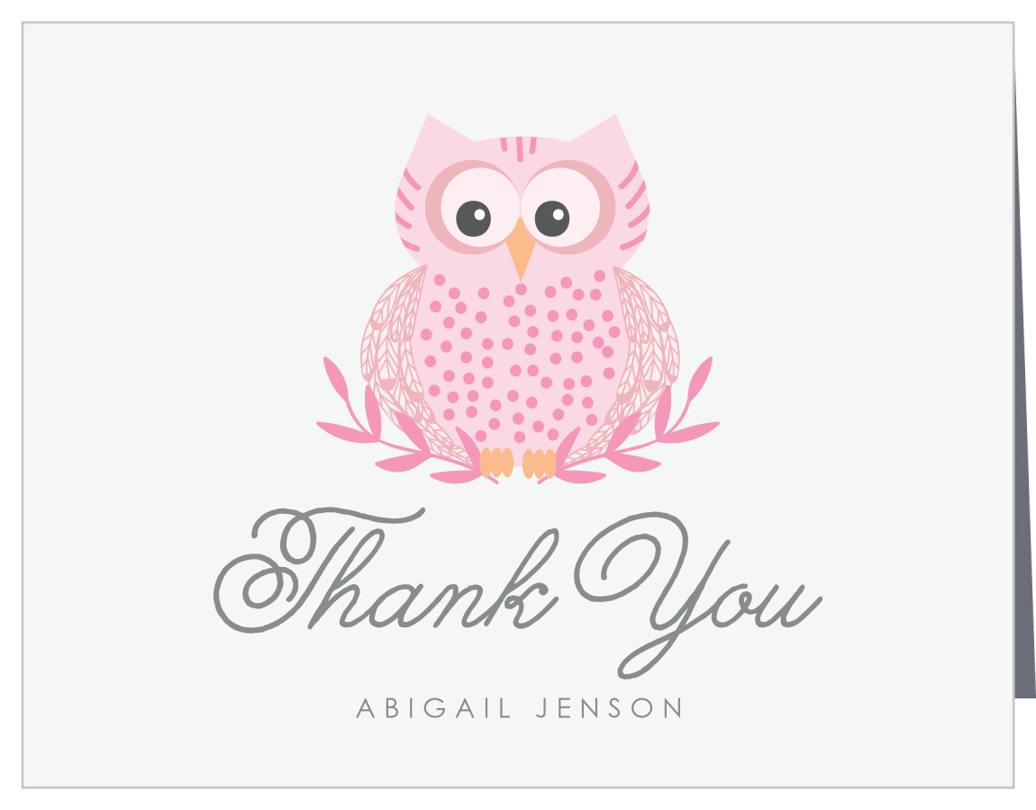 Little Owl First Birthday Thank You Cards
