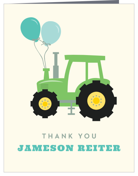 Our Tractor Party First Birhtday Thank You Cards let friends and family know how much you appreciated their support on your little one's special day.