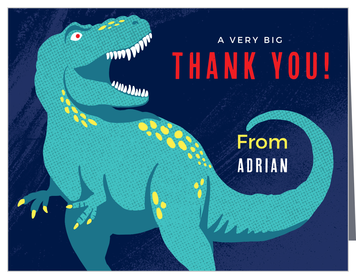 Roaring Rex First Birthday Thank You Cards