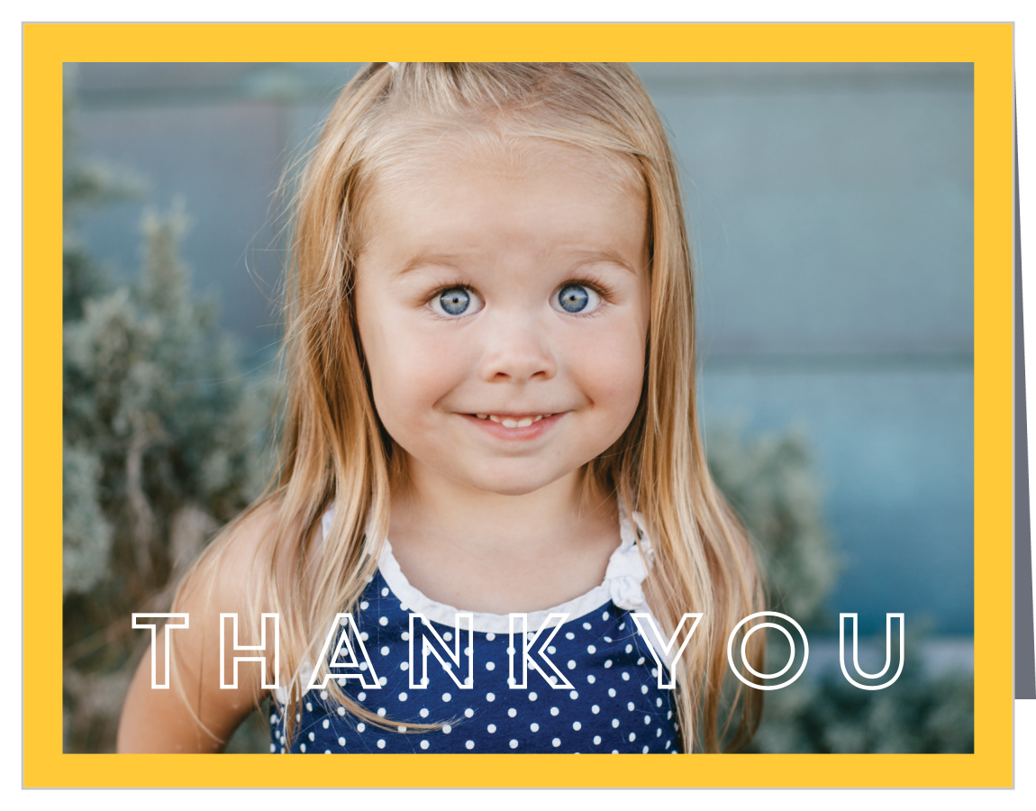 Colorful Border First Birthday Thank You Cards by Basic Invite