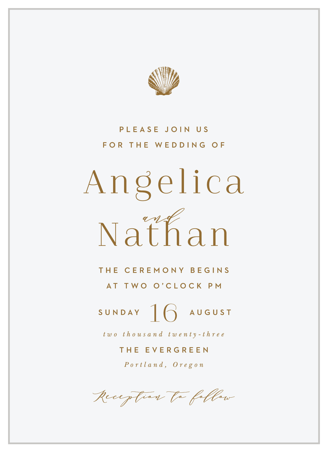 Tiny Seashell Wedding Invitations