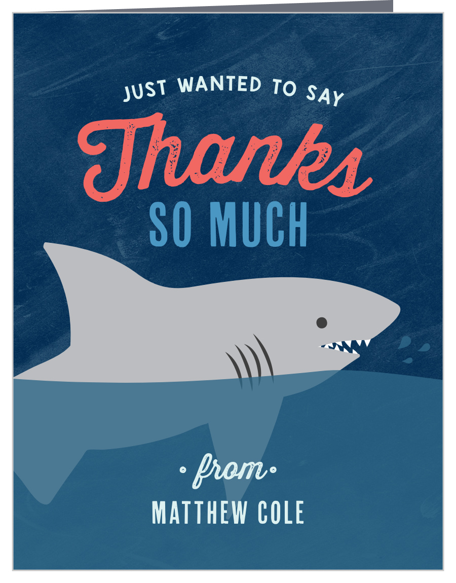 Shark Week First Birthday Thank You Cards
