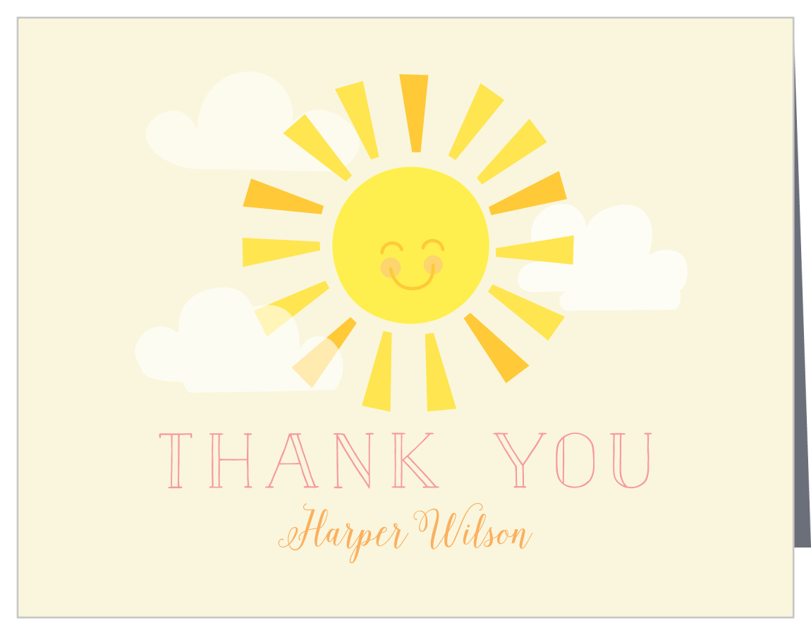 Ray of Sunshine First Birthday Thank You Cards
