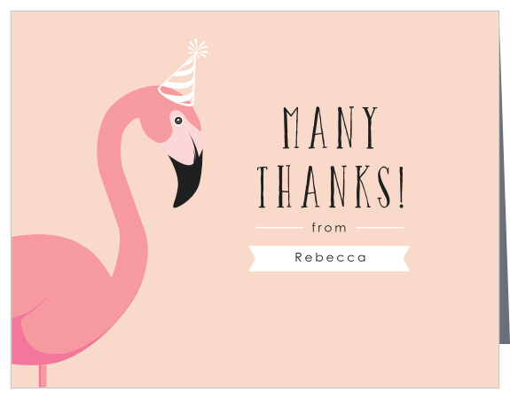 Show gratitude for the support of family and friends at your little one's celebration with our Flamingo Party First Birthday Thank You Cards!