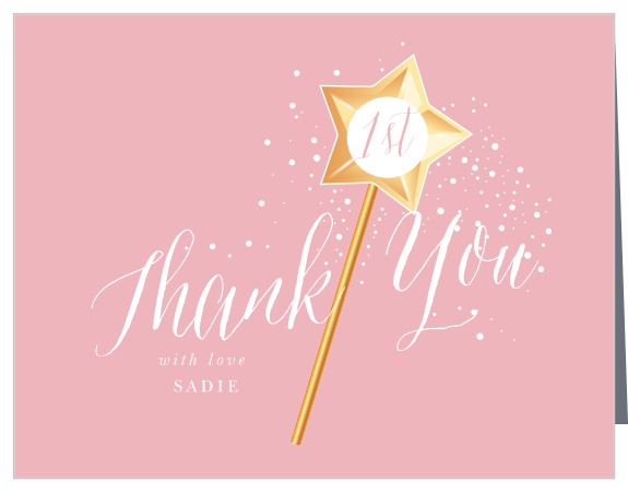 Thank your royal friends with our Princess Wand First Birthday Party Thank You Cards!