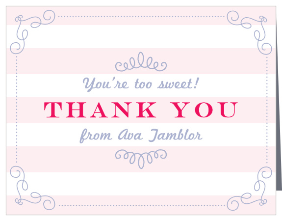 Show your guests how great they are with the Ice Cream Parlor First Birthday Thank You Cards!