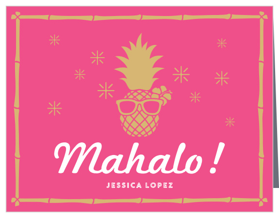 Let family and friends know how grateful you were for their presence at your child's party with our Pineapple Luau First Birthday Thank You Cards.