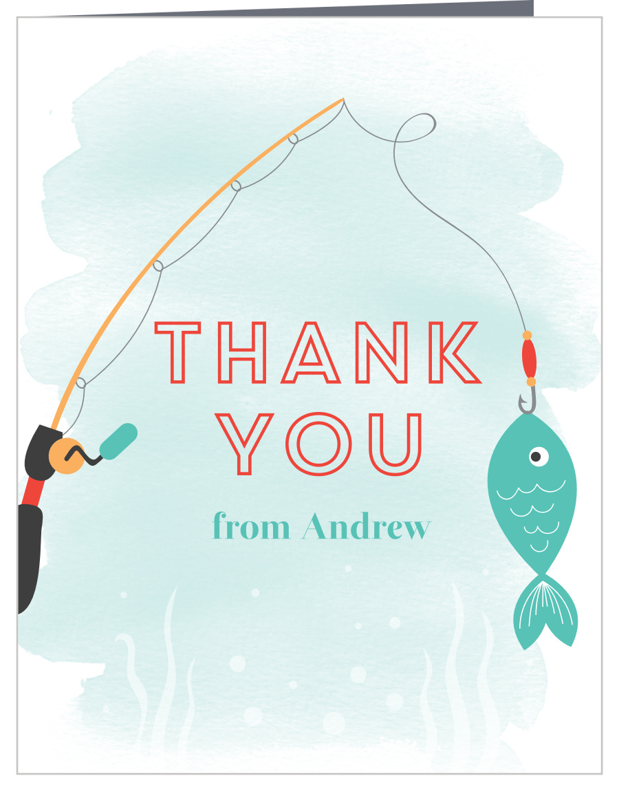 Gone Fishing First Birthday Thank You Cards