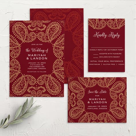 Precious Paisley Wedding Invitations