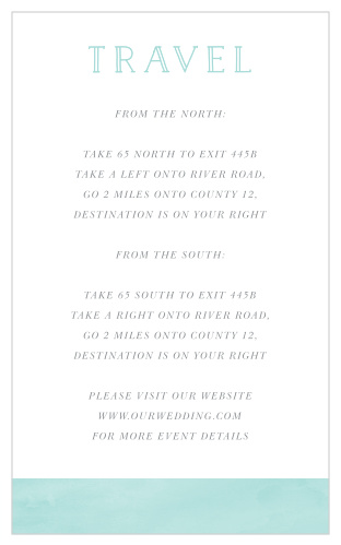 Be sure family and friends will not get lost en route to your wedding venue with our Blue Skies Direction Cards.