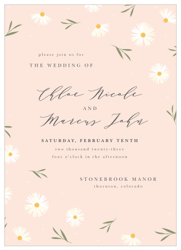 Your loved ones are sure to adore our Tiny Daisies Wedding Invitations!