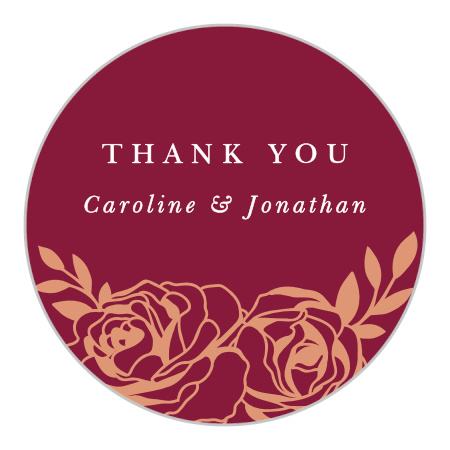Rose Outline Wedding Stickers