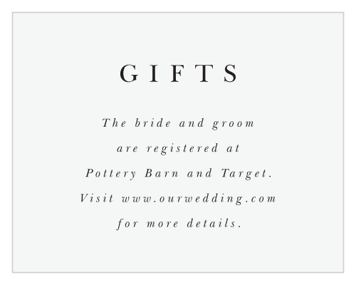 Wedding Registry Card Template, Gift Registry Card, Minimalist