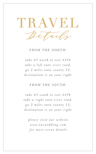 Use our elegantly modern Perfectly Personalized Portrait Direction Cards to help your out-of-town guests find their way to your event's venue!