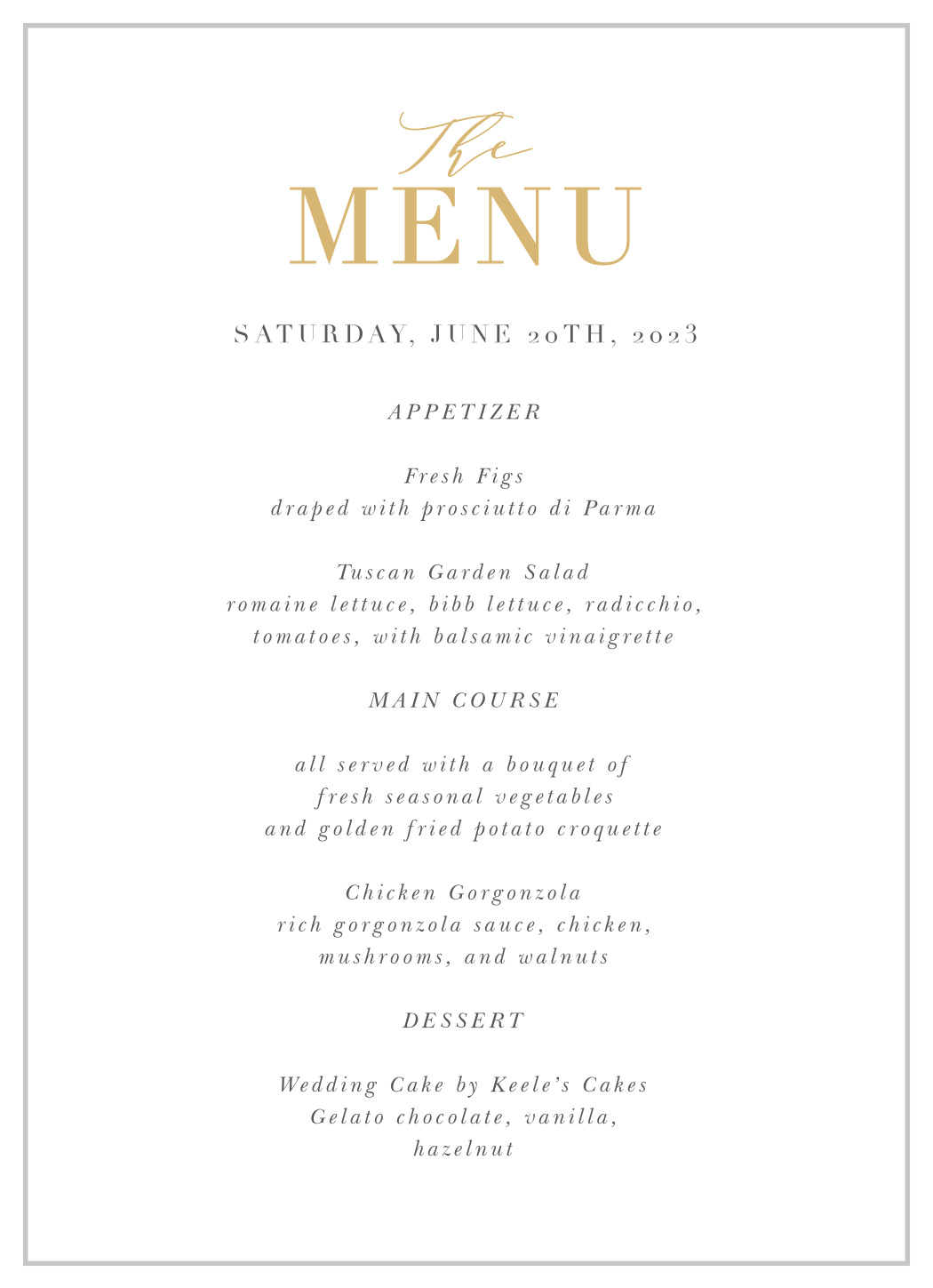 Perfectly Personalized Portrait Wedding Menus