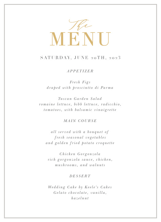 Our Perfectly Personalized Portrait Wedding Menus are perfect to decorate any table setting!
