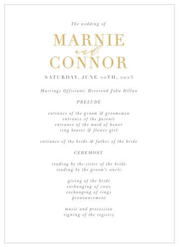 Keep your guests in the loop with our elegant Perfectly Personalized Portrait Wedding Programs!