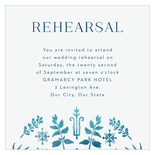 Painted Floral Rehearsal Cards