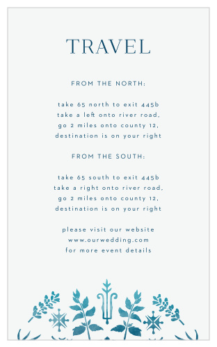 Use our elegant Painted Floral Direction Cards to help your out-of-town guests find their way to your event's venue!