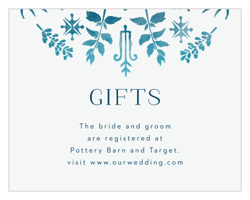 Use our Painted Floral Registry Cards to easily let your guests know where you've listed your gift wishlists!